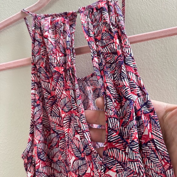 Gap Burgundy Maroon Leaf Plant Print Shorts Romper - Picture 7 of 8